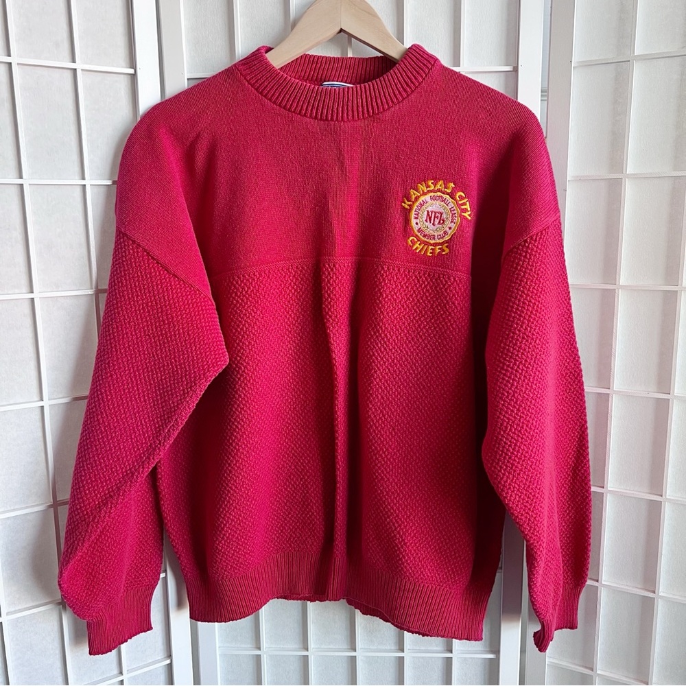Vintage NFL KC Kansas City Chiefs Red Knit Pullover Sweater XL